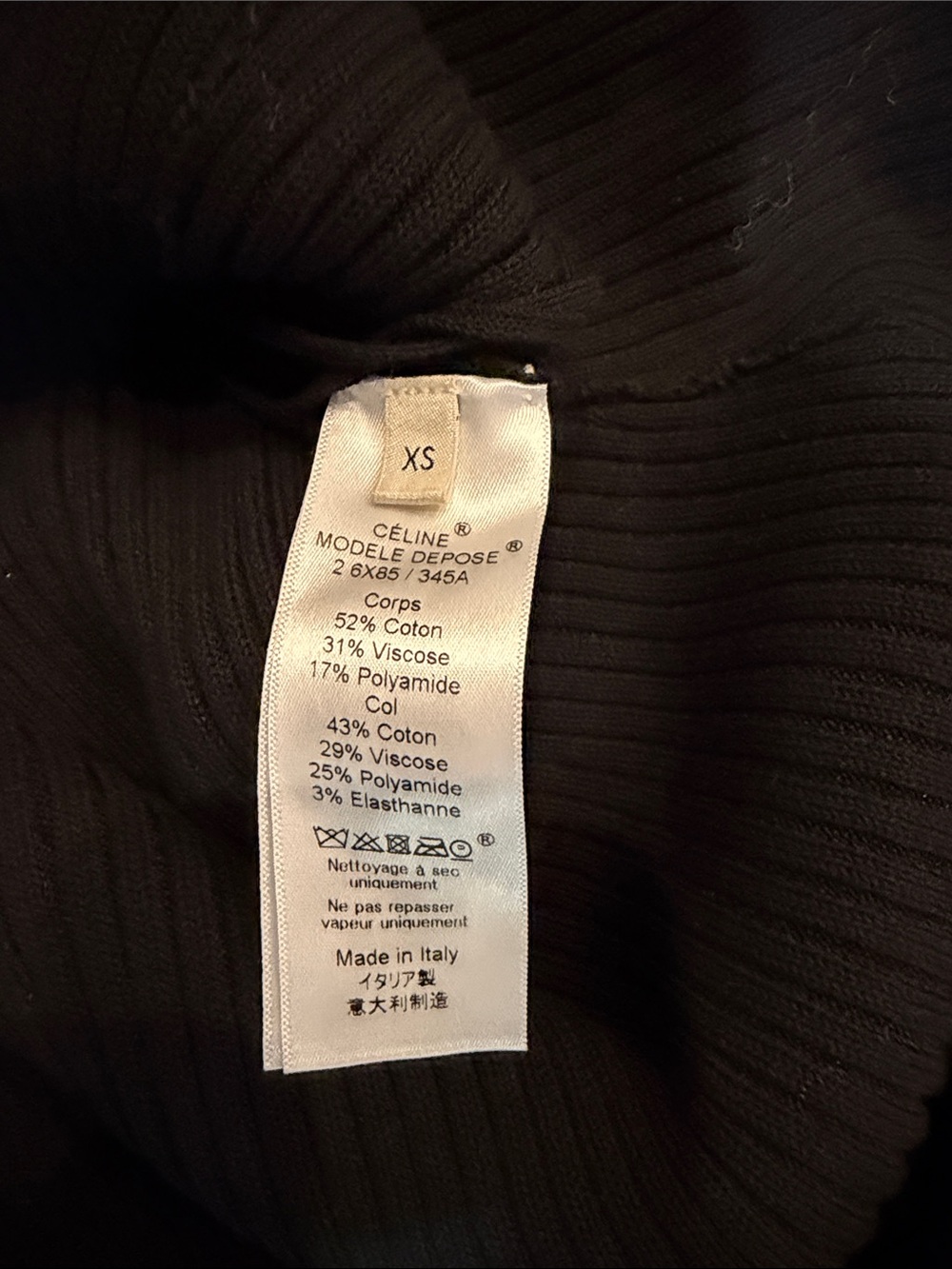 CÉLINE Black Ribbed Maxi Dress - Picture 3 of 10